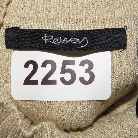 Raisey* Women's Short Sleeve Cowl Neck Straight Hem Ribbed Metallic Blouse~Large - Picture 3 of 9